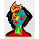 Corneille: Woman and cat. Sign.