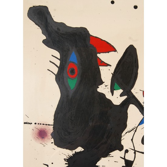 Joan Miro: LE Corbeau Vizor Håndsigneret litografi  1973