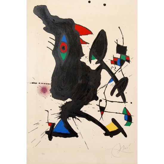 Joan Miro: LE Corbeau Vizor Hand-signed lithograph 