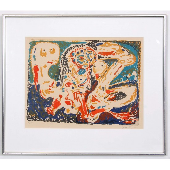 Asger Jorn 1914-1973, Drame Romantique, lithographic work from 1953.