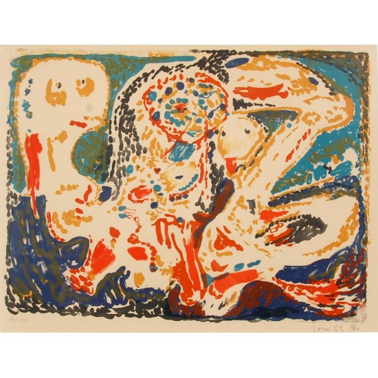 Asger Jorn 1914-1973, Drame Romantique, lithographic work from 1953.