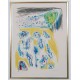 Asger Jorn 1914-1973, Jaune-Blue  litografisk værk fra 1970,