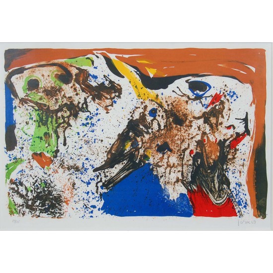 Asger Jorn 1914-1973, La Féte Des Morts, litografisk værk fra 1969