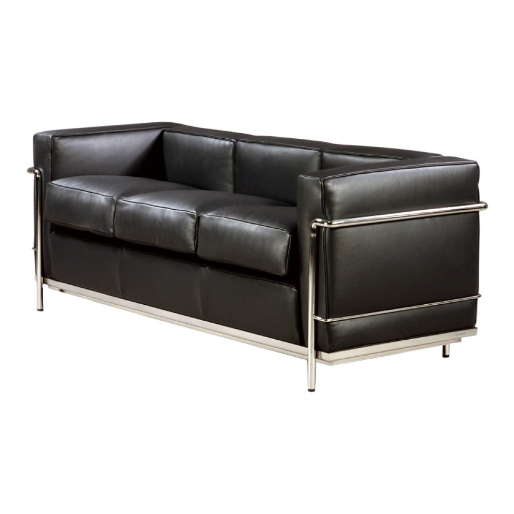 Le Corbusier Sofa, Lc 2 3 With Black Leather - Cph-classic