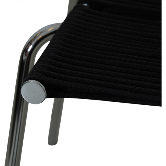 Poul Kjærholm PK-2 chair in black flagline