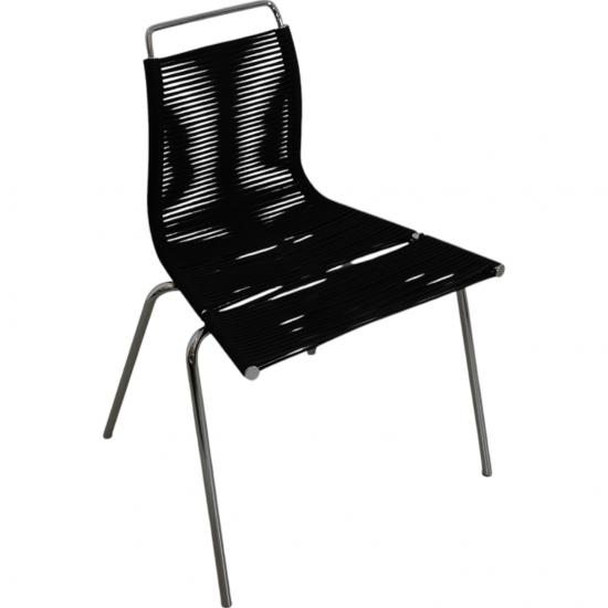 Poul Kjærholm PK-2 chair in black flagline