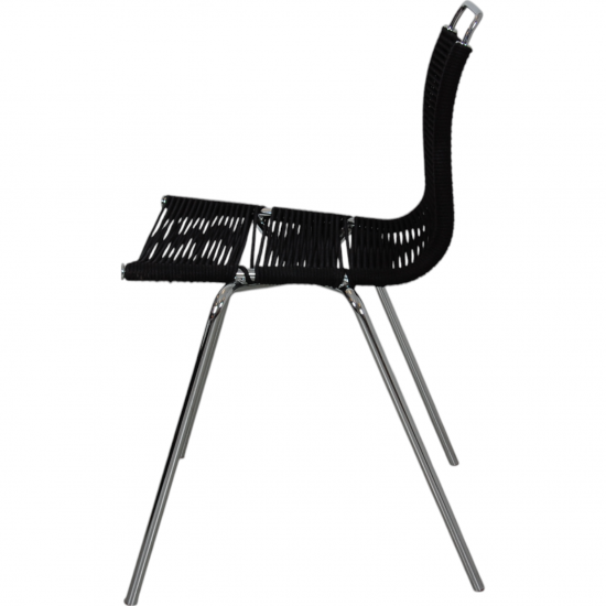 Poul Kjærholm PK-2 chair in black flagline