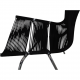 Poul Kjærholm PK-2 chair in black flagline