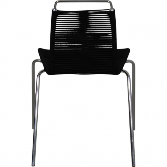 Poul Kjærholm PK-2 chair in black flagline