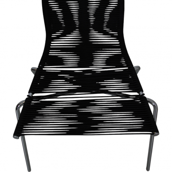 Poul Kjærholm PK-2 chair in black flagline