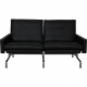 Poul Kjærholm PK-31/2 sofa in black Aura leather