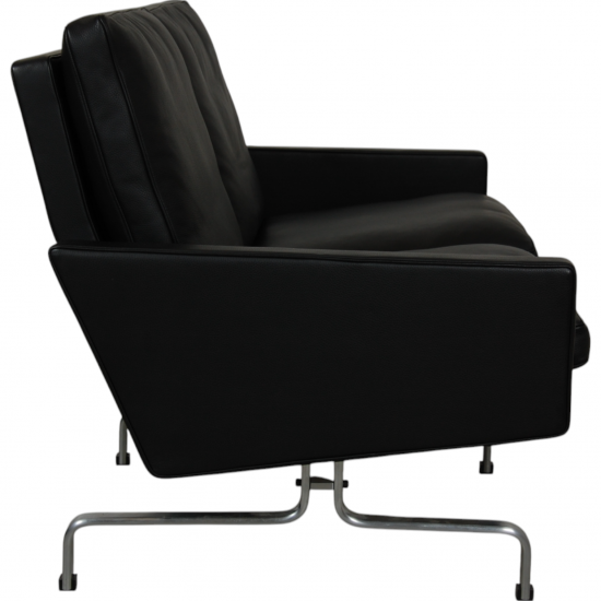 Poul Kjærholm PK-31/2 sofa in black Aura leather