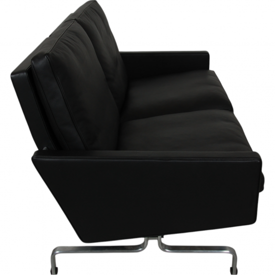 Poul Kjærholm PK-31/2 sofa in black Aura leather