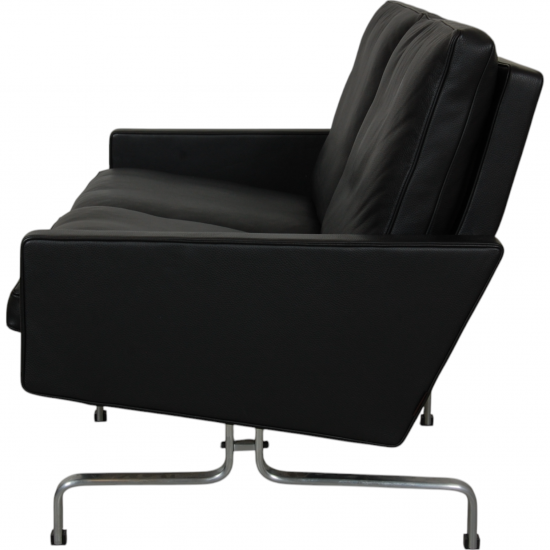 Poul Kjærholm PK-31/2 sofa in black Aura leather