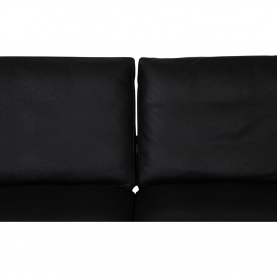 Poul Kjærholm PK-31/2 sofa in black Aura leather