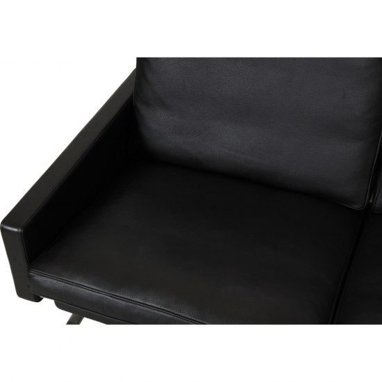 Poul Kjærholm PK-31/2 sofa in black Aura leather