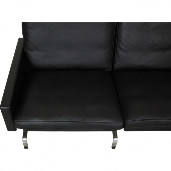 Poul Kjærholm PK-31/2 sofa in black Aura leather