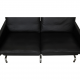 Poul Kjærholm PK-31/2 sofa in black Aura leather