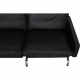 Poul Kjærholm PK-31/2 sofa in black Aura leather