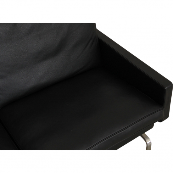 Poul Kjærholm PK-31/2 sofa in black Aura leather