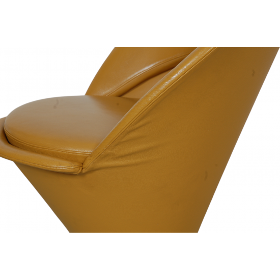 Verner Panton Cone chair in yellow leather