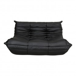 Togo Pine Leather 2-Seat Sofa, Lounge Chair and Ottoman Set