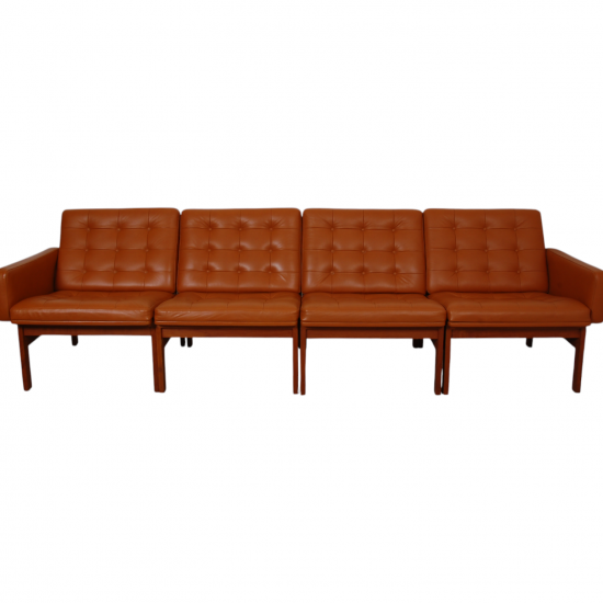 Ole Gjerløv-Knudsen 4.seater modulin sofa in cognac leather