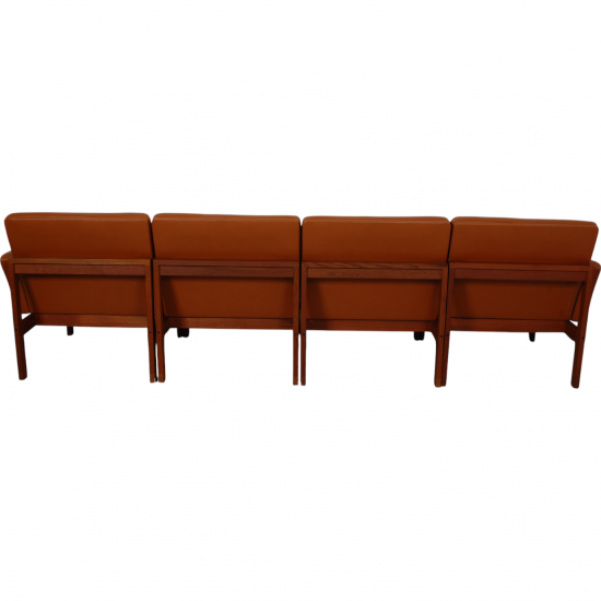 Ole Gjerløv-Knudsen 4.seater modulin sofa in cognac leather