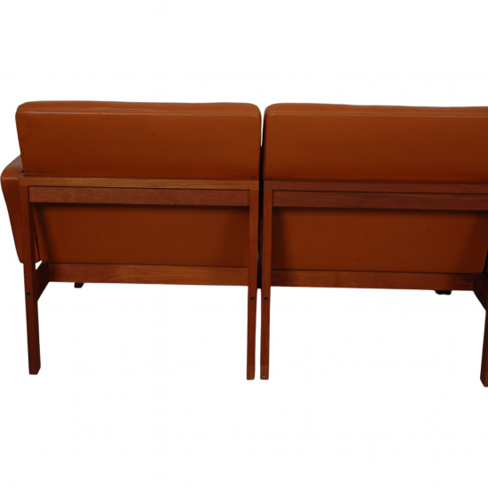 Ole Gjerløv-Knudsen 4.seater modulin sofa in cognac leather