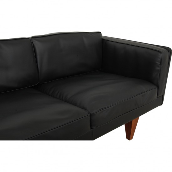 Illum Wikkelsø 3 pers. V.11 sofa nybetrukket i sort læder