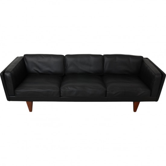 Illum Wikkelsø 3 pers. V.11 sofa nybetrukket i sort læder