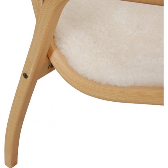 Yngve Ekstrom Lamino chair in white wool 1