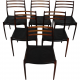 Set of 6 N.O Møller No-78 chairs in rosewood