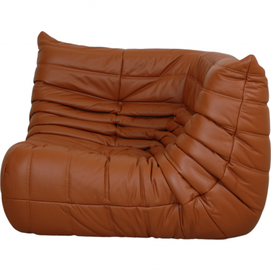 Michel Ducaroy TOGO corner chair in cognac leather