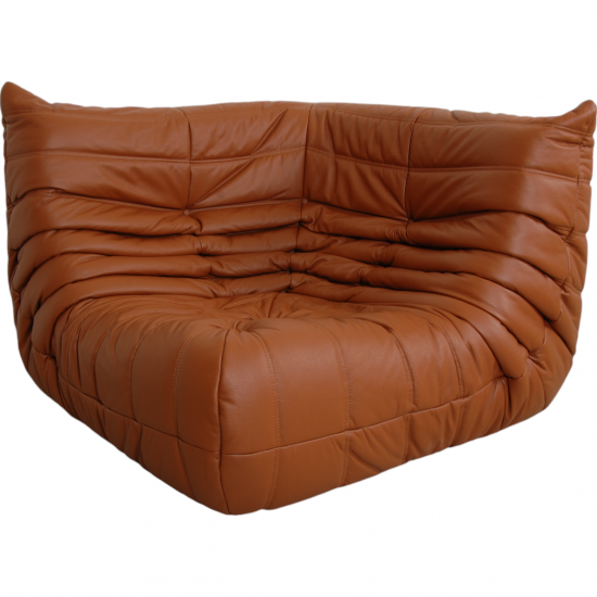 Michel Ducaroy TOGO corner chair in cognac leather