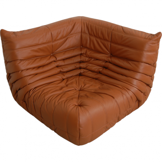 Michel Ducaroy TOGO corner chair in cognac leather