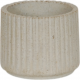 Arne Bang Stoneware beige vase with ribbed design H: 5.5