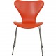 Arne Jacobsen Seven chair reupholstered in orange Paloma leather