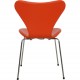 Arne Jacobsen Seven chair reupholstered in orange Paloma leather