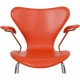 Arne Jacobsen Seven armchair reupholstered in orange Paloma leather