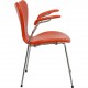 Arne Jacobsen Seven armchair reupholstered in orange Paloma leather