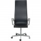 Arne Jacobsen Oxford office chair reupholstered in black anilin leather