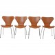 Set of 4 Arne Jacobsen Seven chairs in cognac leather