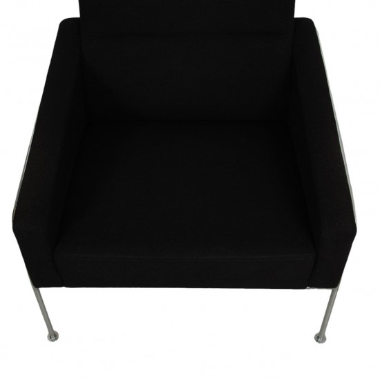 Arne Jacobsen 3301 Loungechair in black Hallingdal fabric