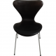 Set of 5 Arne Jacobsen Seven chairs in patinated black anilin leather