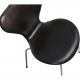 Set of 5 Arne Jacobsen Seven chairs in patinated black anilin leather