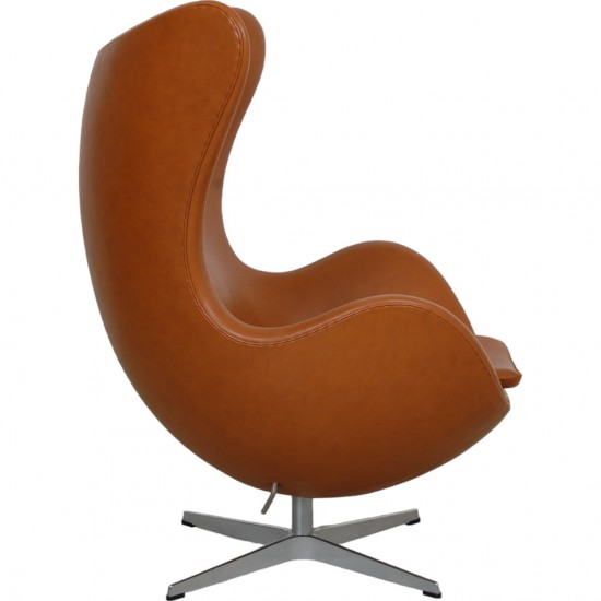 Arne Jacobsen Ægget stol i cognac læder