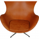 Arne Jacobsen Egg chair in patinated cognac leather