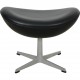 Arne Jacobsen Egg stool in black leather