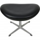 Arne Jacobsen Egg stool in black leather